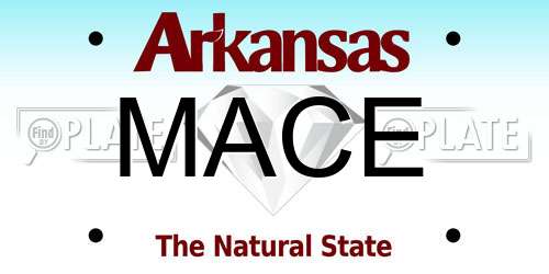 MACE Arkansas License Plate