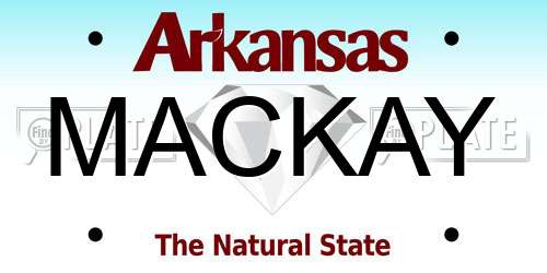 MACKAY Arkansas License Plate