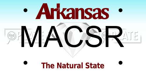 MACSR Arkansas License Plate
