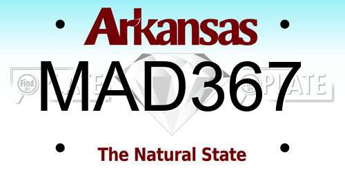 MAD367 Arkansas License Plate