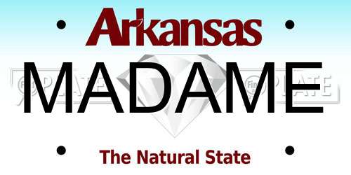 MADAME Arkansas License Plate