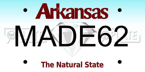 MADE62 Arkansas License Plate