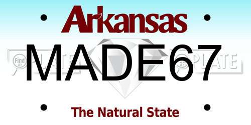 MADE67 Arkansas License Plate