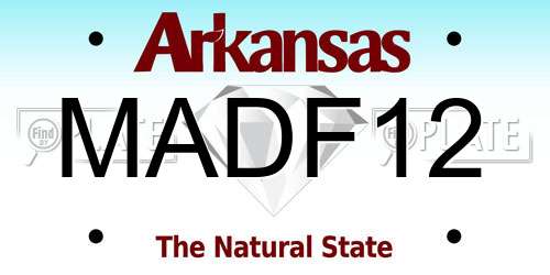 MADF12 Arkansas License Plate