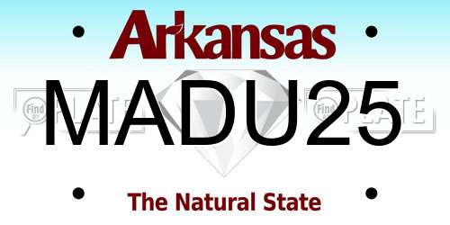 MADU25 Arkansas License Plate