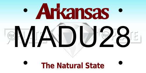 MADU28 Arkansas License Plate