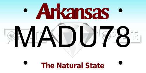 MADU78 Arkansas License Plate