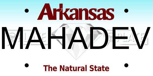 MAHADEV Arkansas License Plate