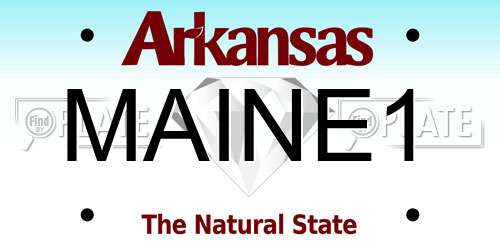 MAINE1 Arkansas License Plate