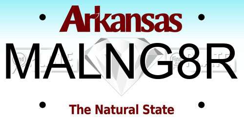 MALNG8R Arkansas License Plate