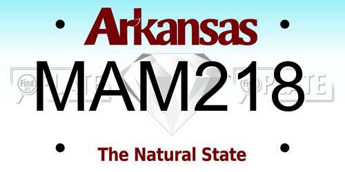 MAM218 Arkansas License Plate