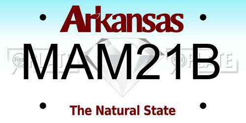 MAM21B Arkansas License Plate