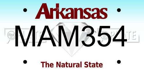 MAM354 Arkansas License Plate
