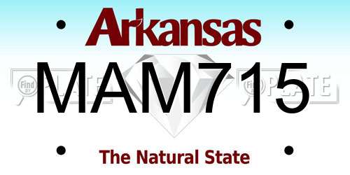 MAM715 Arkansas License Plate