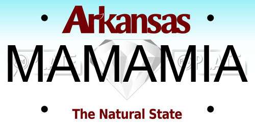 MAMAMIA Arkansas License Plate