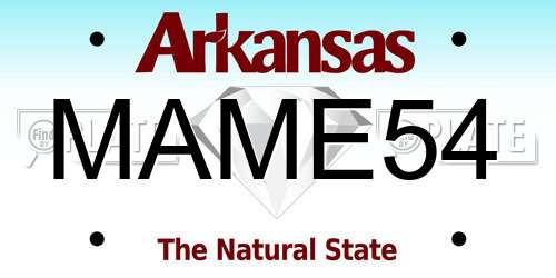 MAME54 Arkansas License Plate