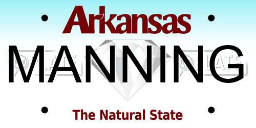 MANNING Arkansas License Plate