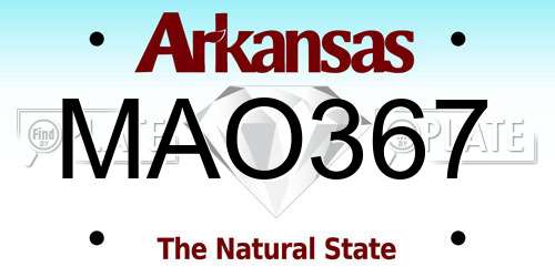 MAO367 Arkansas License Plate
