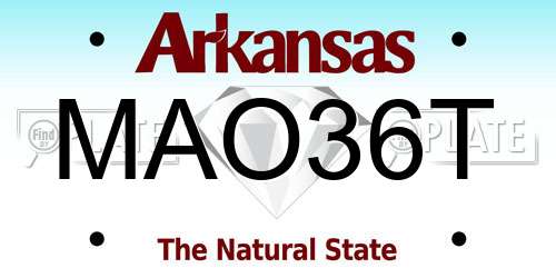 MAO36T Arkansas License Plate