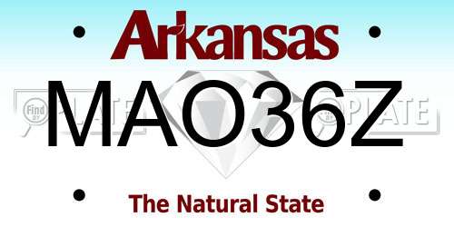 MAO36Z Arkansas License Plate