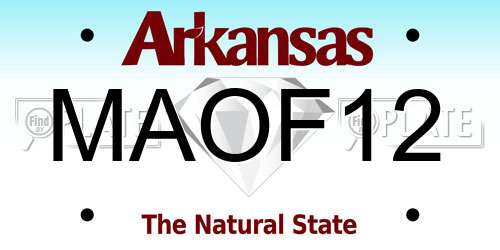 MAOF12 Arkansas License Plate