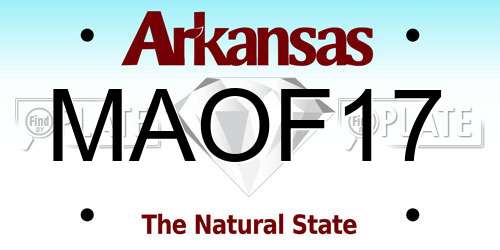 MAOF17 Arkansas License Plate