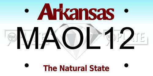 MAOL12 Arkansas License Plate