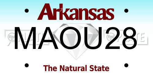 MAOU28 Arkansas License Plate