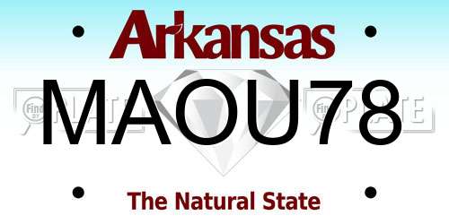MAOU78 Arkansas License Plate