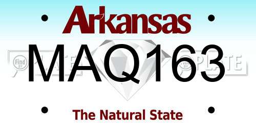 MAQ163 Arkansas License Plate