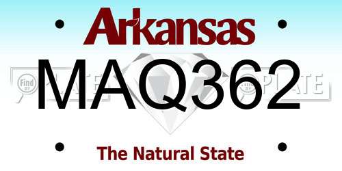 MAQ362 Arkansas License Plate