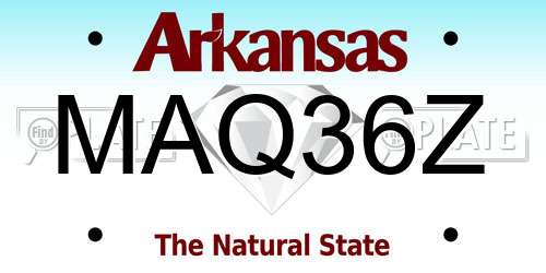 MAQ36Z Arkansas License Plate
