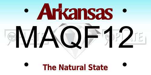 MAQF12 Arkansas License Plate