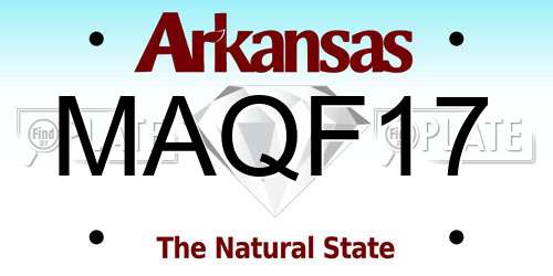 MAQF17 Arkansas License Plate