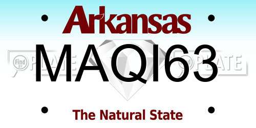 MAQI63 Arkansas License Plate