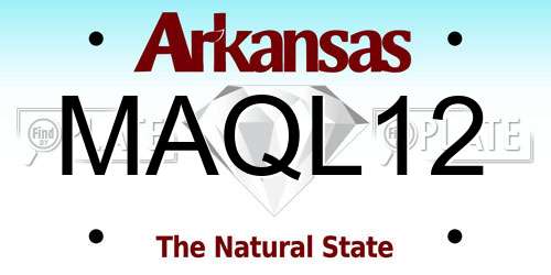 MAQL12 Arkansas License Plate