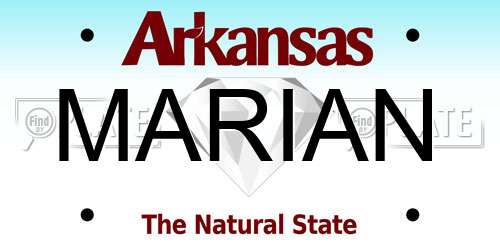 MARIAN Arkansas License Plate