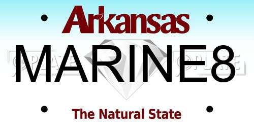 MARINE8 Arkansas License Plate