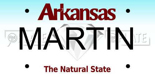 MARTIN Arkansas License Plate
