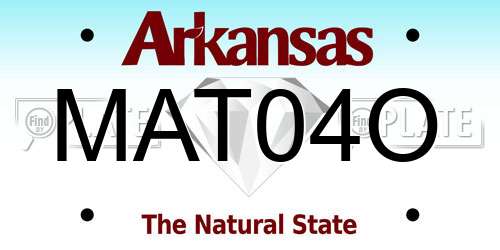 MAT04O Arkansas License Plate