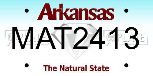 MAT2413 Arkansas License Plate