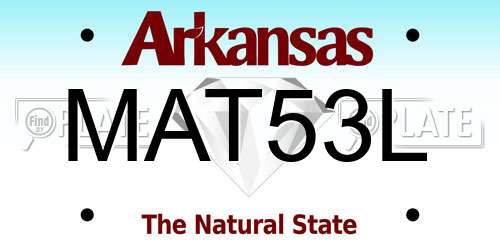 MAT53L Arkansas License Plate