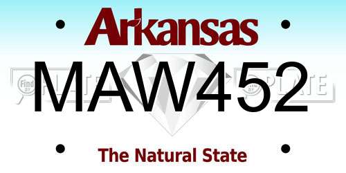 MAW452 Arkansas License Plate