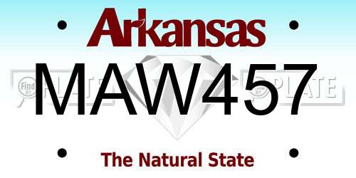 MAW457 Arkansas License Plate
