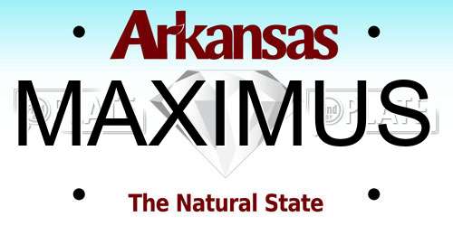 MAXIMUS Arkansas License Plate