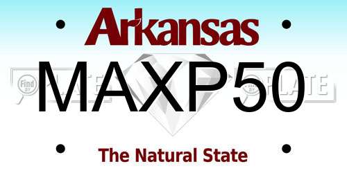 MAXP50 Arkansas License Plate