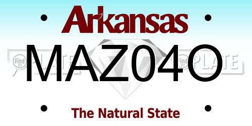 MAZ04O Arkansas License Plate
