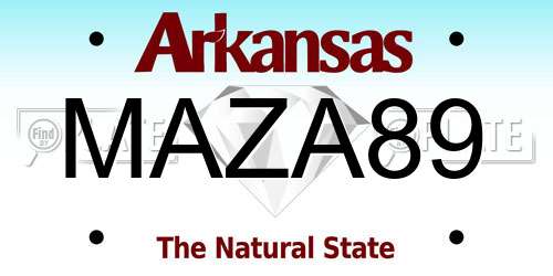MAZA89 Arkansas License Plate