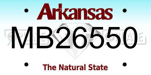 MB26550 Arkansas License Plate