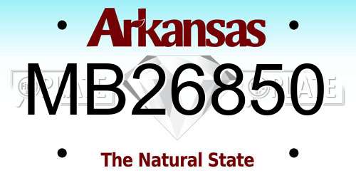 MB26850 Arkansas License Plate